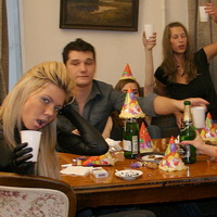 Anett, Nastia, Alexa, Shantel, Lusya and Sili having a student party
