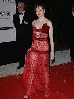 Rose Mcgowan looking very hot in red dress