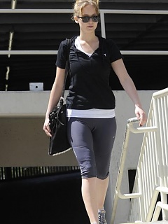 Jennifer Lawrence out and about caught on cam in spandex hotness