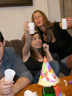 Drunken gals agree for wild sex session